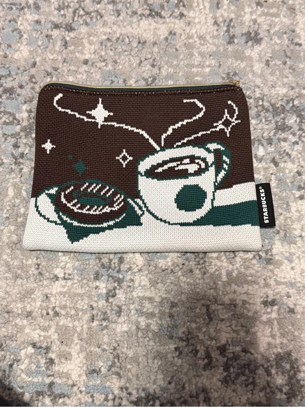 Starbucks Japan Coffee & Donut Zip Pouch - Brown & Green